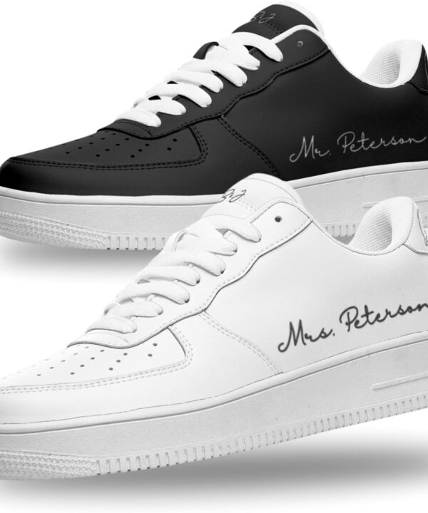 Bride and Groom Matching Sneakers for Wedding Day, Custom Bride Sneakers Groom Sneakers Matching for Wedding, Honey Moon Husband and Wife Personalized Bridal Shoes