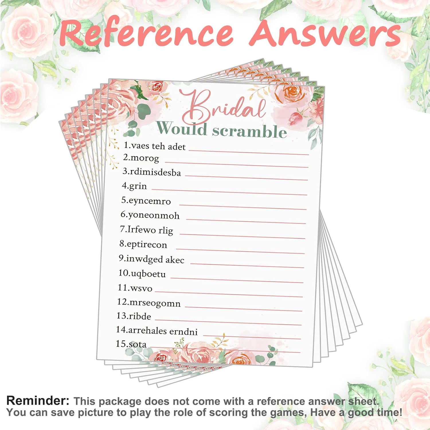 Sosation 331 Pcs Bridal Shower Games Supplies, 5 Sets (50 Cards Each) Wedding Games Cards, 1 Put a Ring on It Bridal Shower Game with 60 Rings and 20 Team Pencils for Wedding Engagement