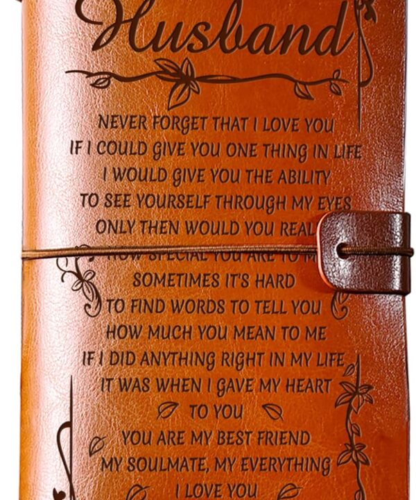 PRSTENLY Gifts for Husband Leather Journal, Husband Birthday Gift To My Husband Gifts 140 Page Refillable Notebooks, Fathers Day Anniversary Wedding Christmas Valentines Day Gifts for Him Men Husband