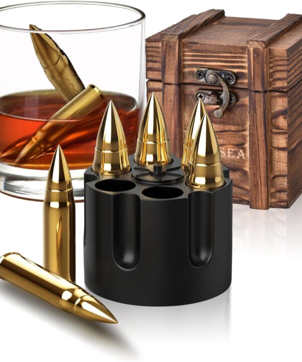 Gifts for Men Dad Husband, Whiskey Stones Reusable Stainless Ice Cubes, Unique Valentines Day Anniversary Birthday Gift Ideas for Him Boyfriend, Man Cave Stuff Cool Gadgets Retirement Bourbon Presents