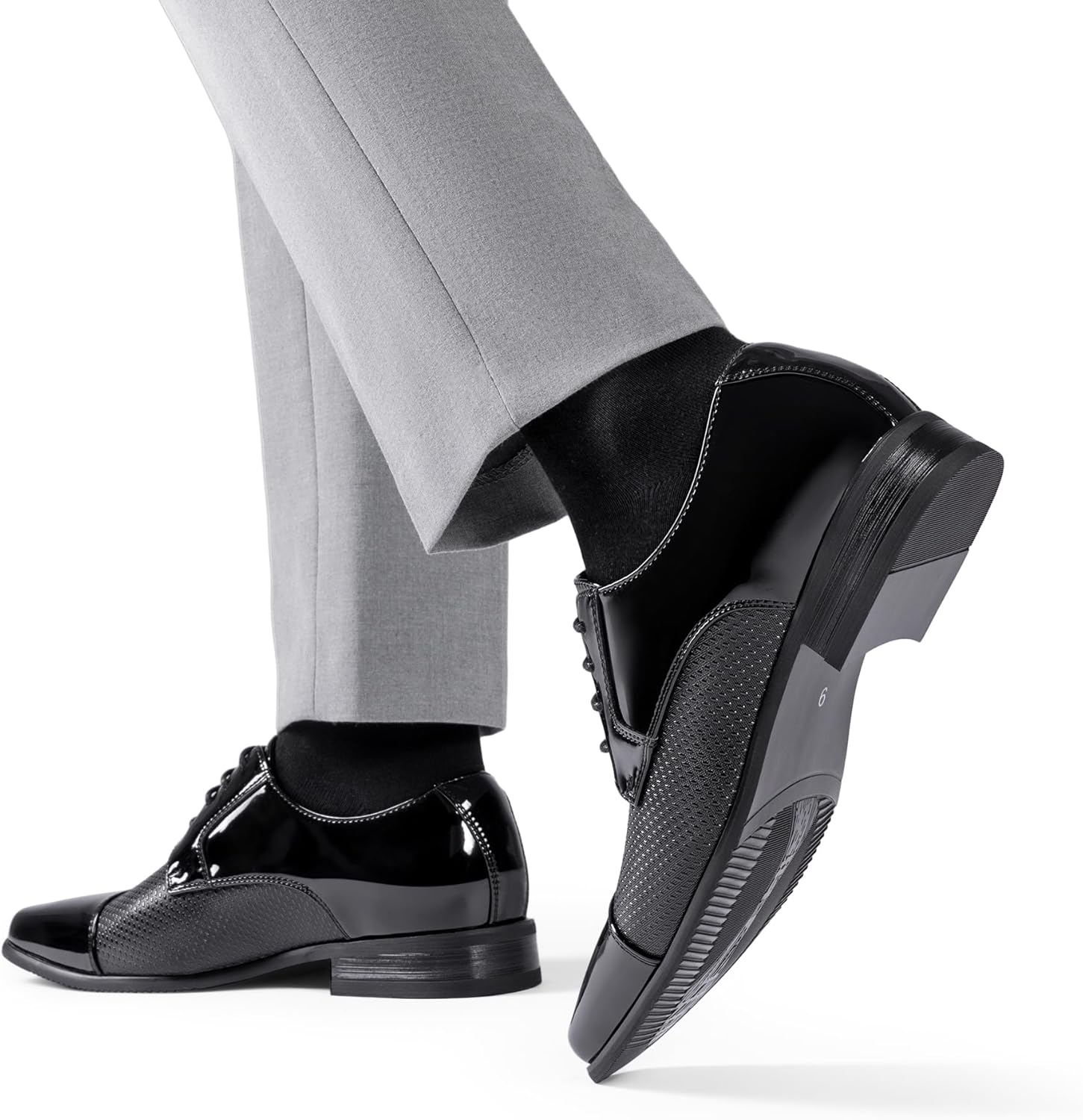 Bruno Marc Mens Patent Tuxedo Dress Shoes Classic Lace-up Formal Oxfords