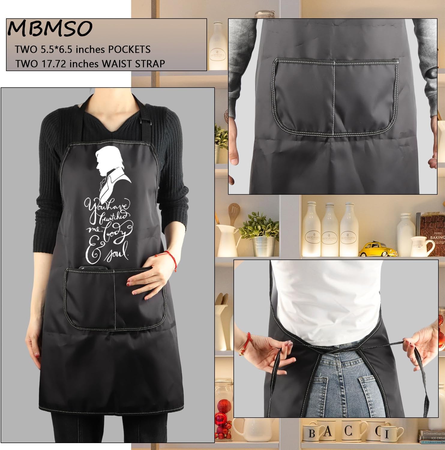 MBMSO Pride Prejudice Gift Darcy and Elizabeth Couples Kitchen Aprons Matching Wedding Gift for His Hers Aprons Mr Mrs Aprons