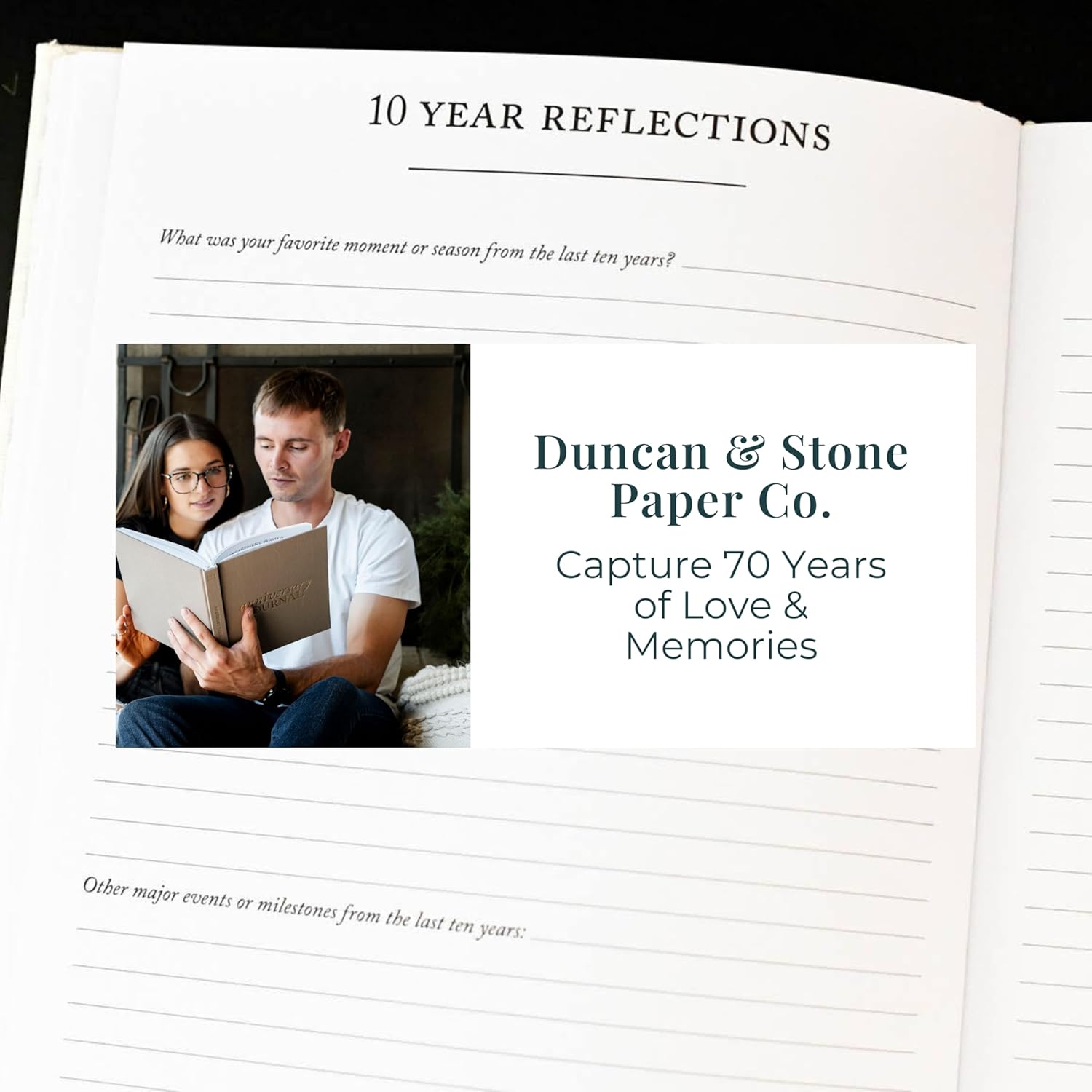 DUNCAN & STONE PAPER CO. Wedding Anniversary Journal – Anniversary Journal for Couple – Wedding Notebook & More – Wedding Memory Book to Capture Moments (Taupe,189 Pages)