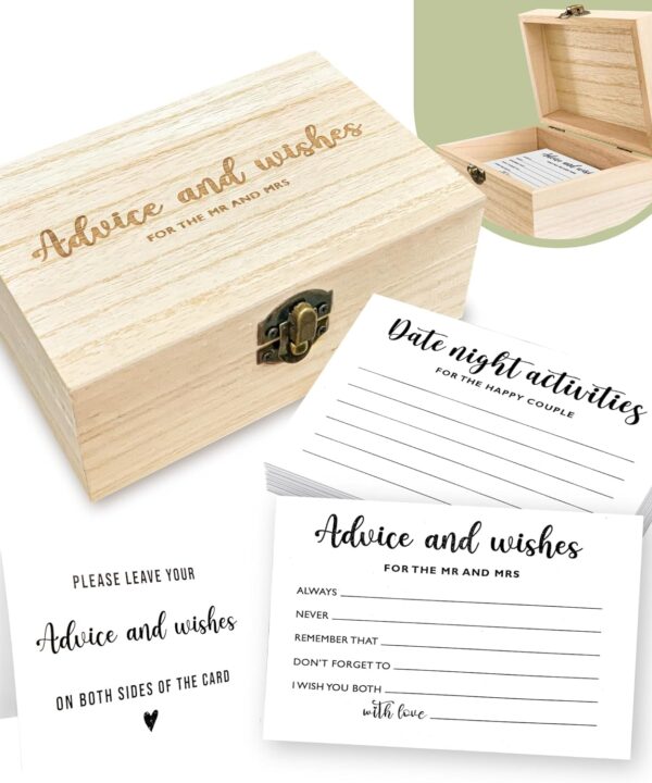 Advice And Wishes For The Mr And Mrs - Wedding Advice Cards For Bridal Shower Decorations, Hilarious Bridal Shower Games, Advice For The Groom And Bride Box, Wedding Games For Reception