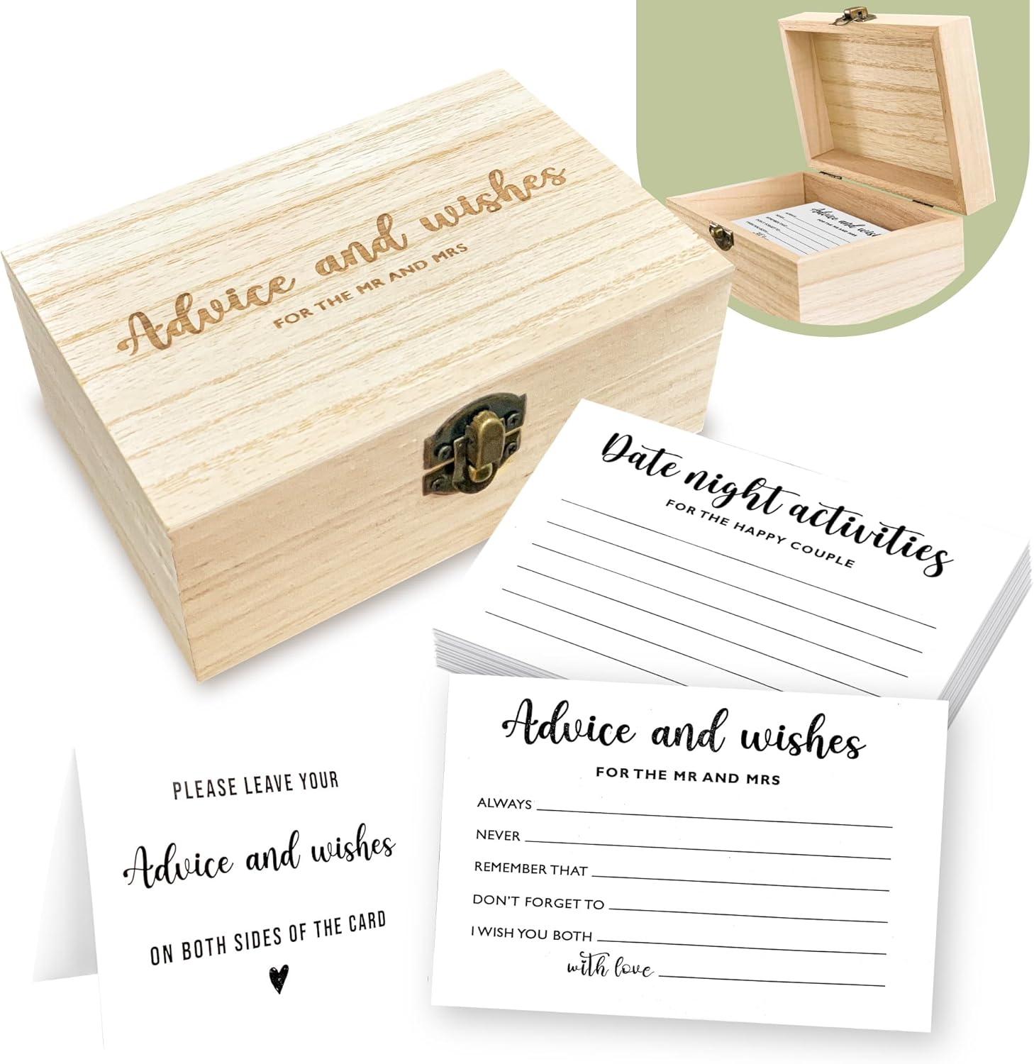 Advice And Wishes For The Mr And Mrs - Wedding Advice Cards For Bridal Shower Decorations, Hilarious Bridal Shower Games, Advice For The Groom And Bride Box, Wedding Games For Reception
