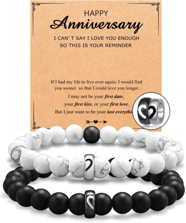 UNGENT THEM Matching Couple Ring Bracelets for Boyfriend Girlfriend Husband Wife Valentines Anniversary Birthday Engagement Gifts