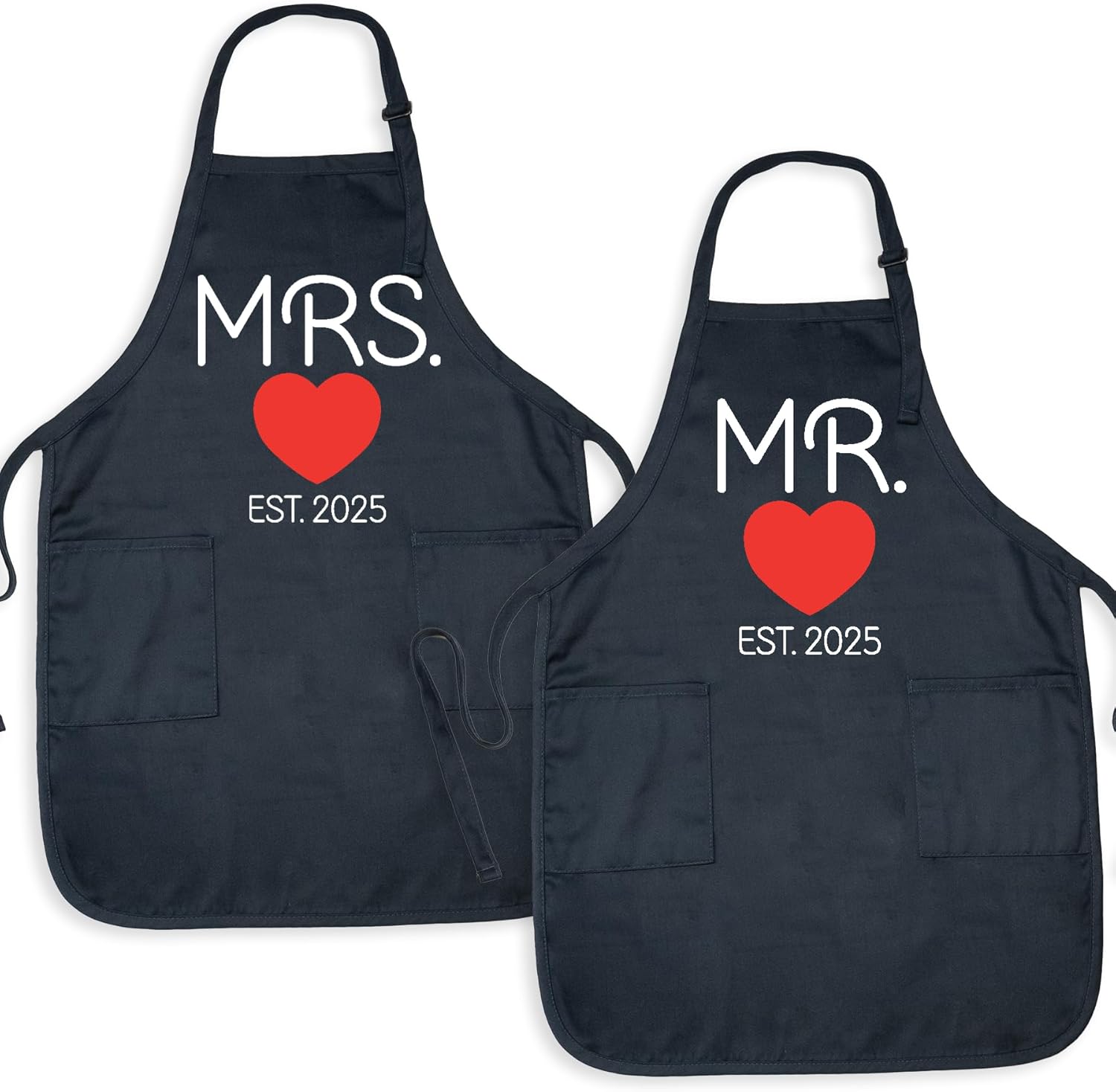 Mrs Mr Couples Aprons, Valentines Day Gift Apron, Custom Mr And Mrs Apron, Matching Couples Him and Her Aprons