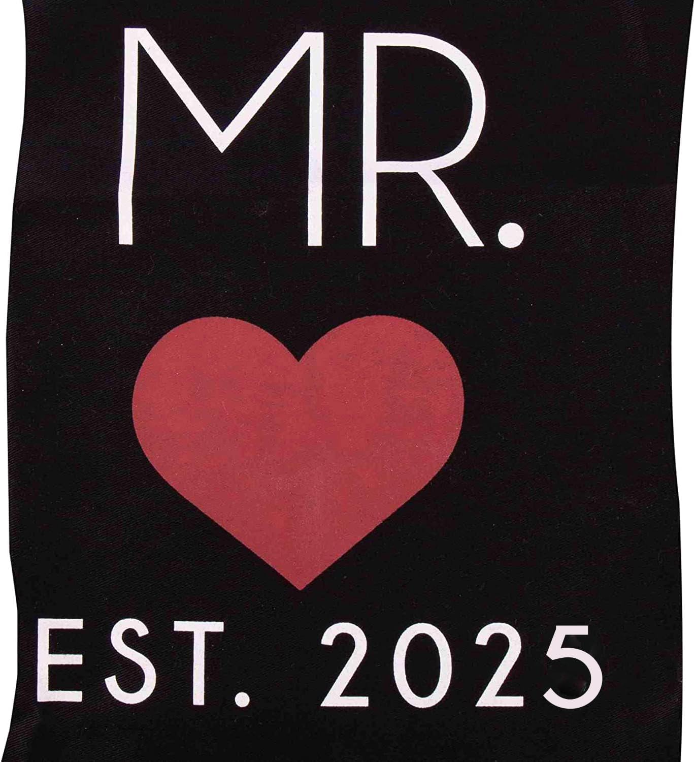GSM Brands Mr. and Mrs. Couples Kitchen Aprons (2-Piece Set) Cute Cooking Bibs for Newlyweds
