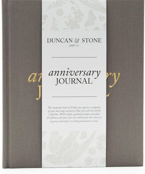 DUNCAN & STONE PAPER CO. Wedding Anniversary Journal - Anniversary Journal for Couple - Wedding Notebook & More - Wedding Memory Book to Capture Moments (Taupe,189 Pages)