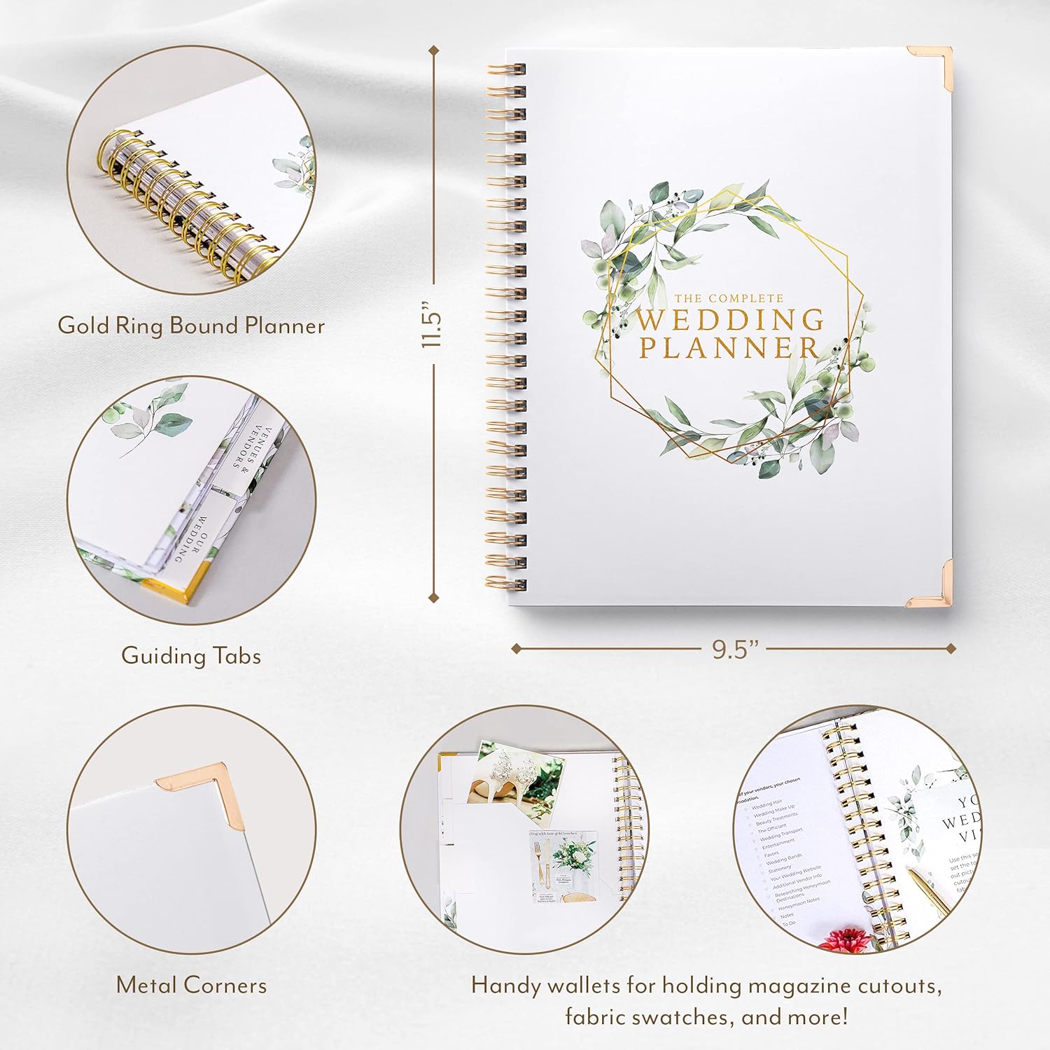 Your Perfect Day Wedding Planner Book and Organizer – Wedding Planner Book – Bridal Planning Binder with Countdown Calendar – Bride Gifts – (FLORAL)