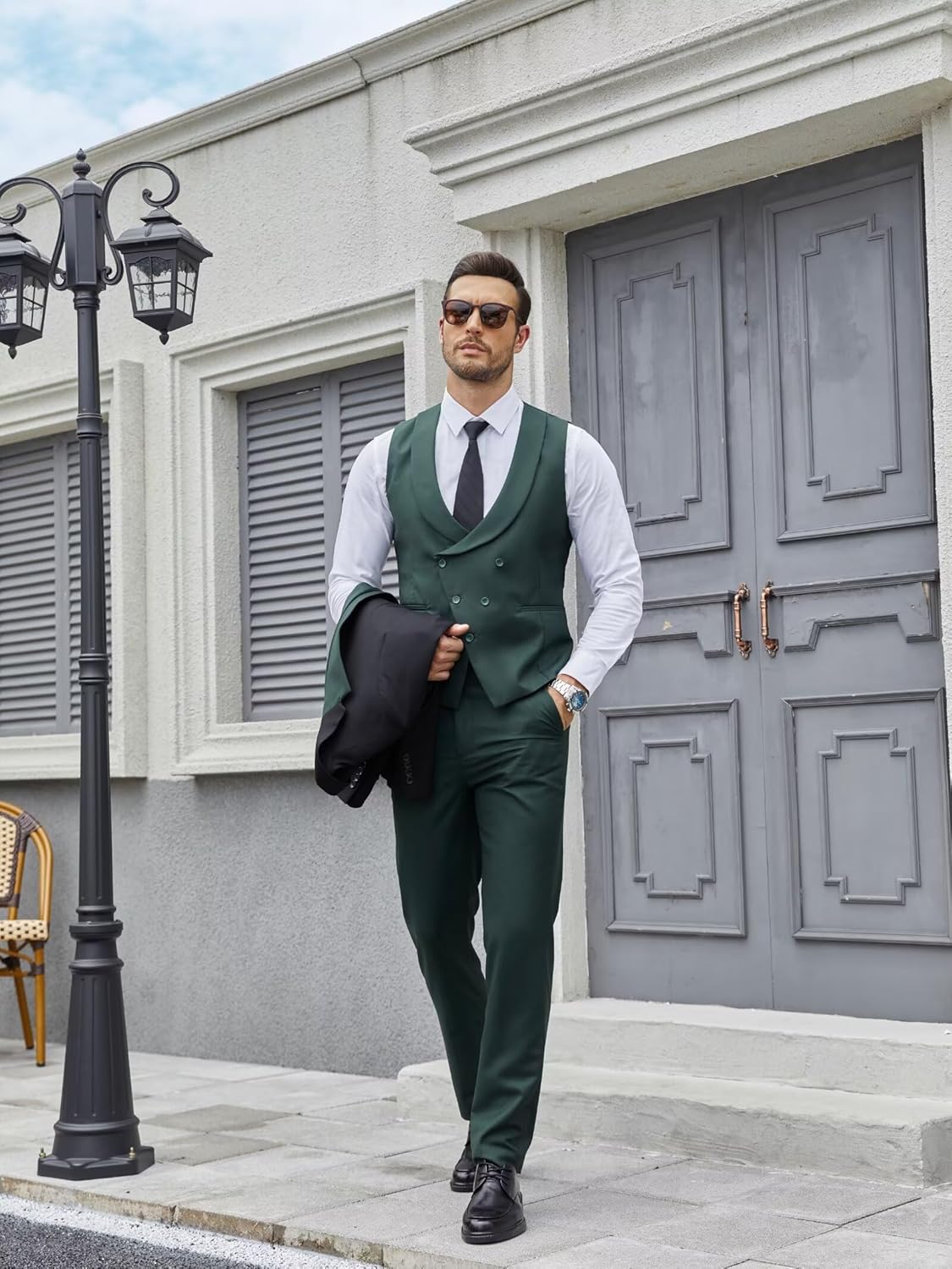 Wangyue Mens Suit 3 Piece Slim Fit Suits for Men Wedding Prom Tuxedo for Men Formal Business Suit