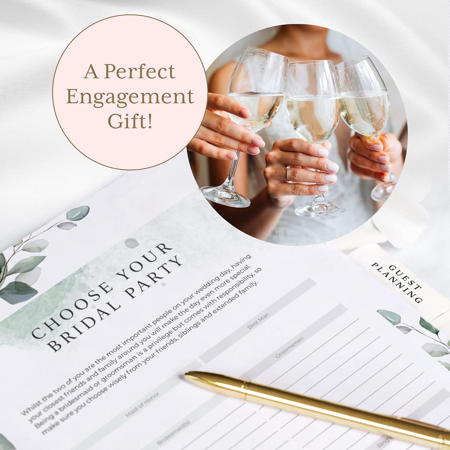 Your Perfect Day Wedding Planner Book and Organizer – Wedding Planner Book – Bridal Planning Binder with Countdown Calendar – Bride Gifts – (FLORAL)