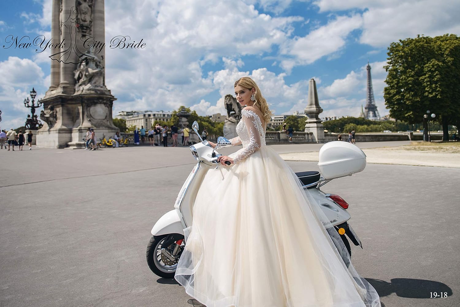 Wedding Dress with Long Sleeves Gianna,Open Back Wedding Dress,Chiffon Wedding Dress,Lace Wedding Dress,White Wedding Dress (Ivory, 6)