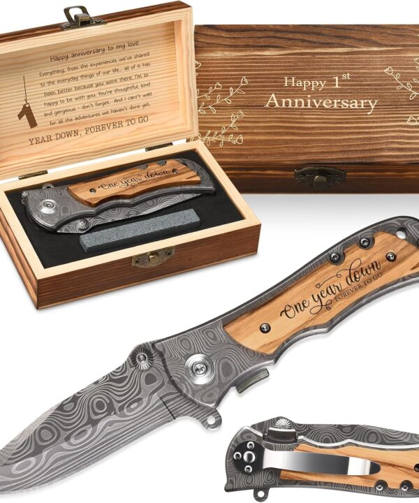 1 Year Paper Anniversary for Him, 1st Gifts Wedding Anniversary Keepsake for Men, First Anniversary Marriage Presents for Husband or Boyfriend