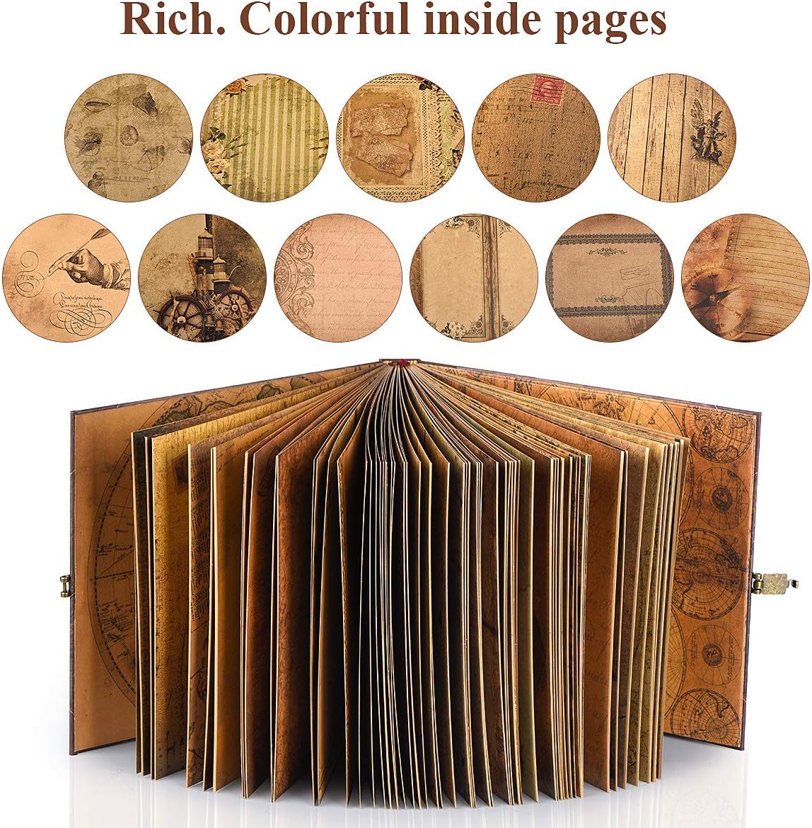 Our Adventure Book Travel Diary Photo Book,Scrapbook, Photo Album,Retro-Style Souvenirs, Vintage Guestbook DIY Anniversary Wedding Travel Writing Baby Friend Gift, Heartfelt Present(Ball)