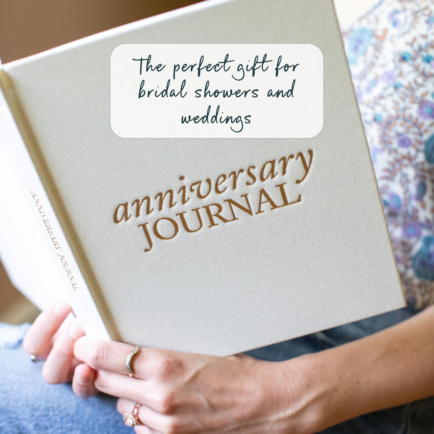 DUNCAN & STONE PAPER CO. Wedding Anniversary Journal – Anniversary Journal for Couple – Wedding Notebook & More – Wedding Memory Book to Capture Moments (Taupe,189 Pages)