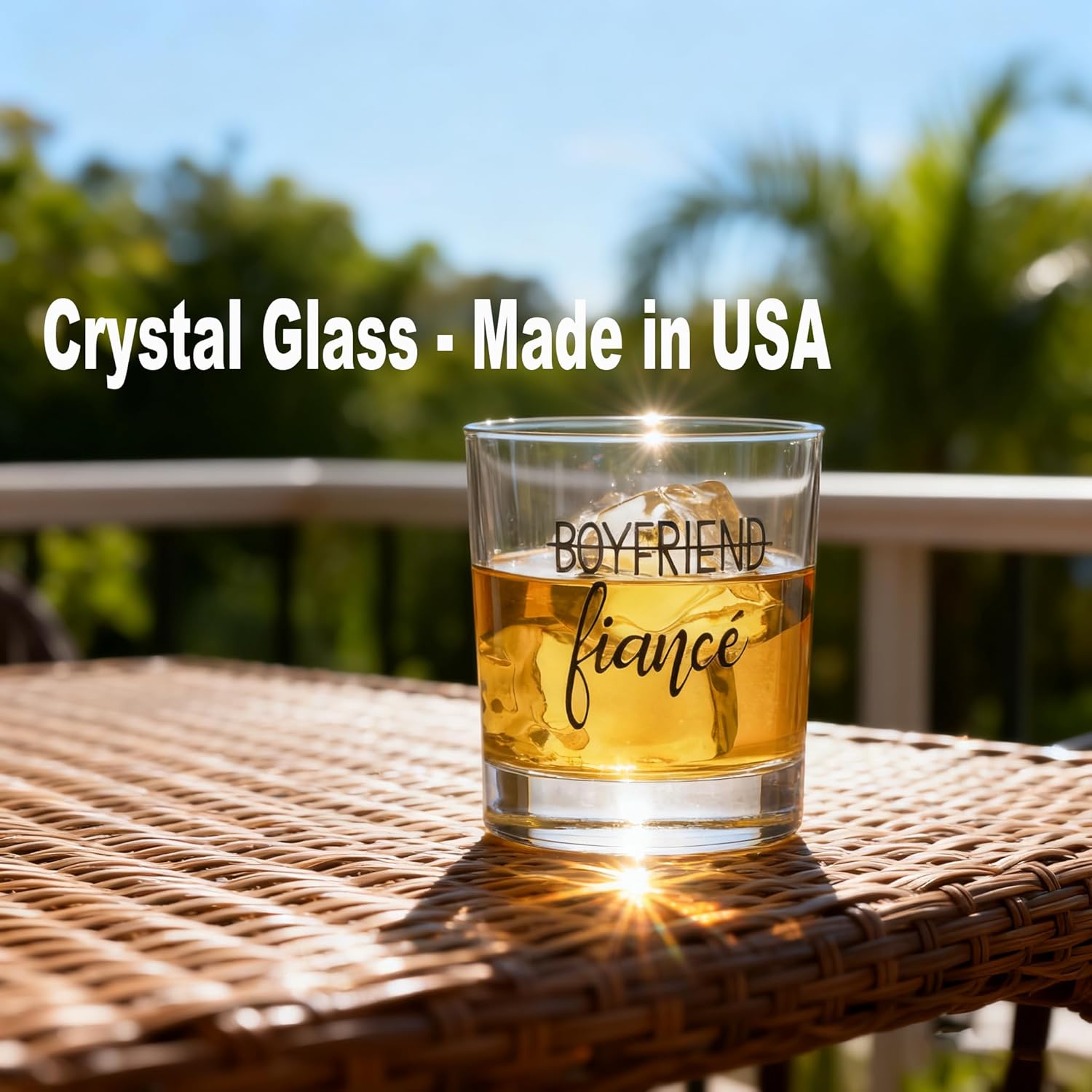 Engagement Gifts for Couples, Engagement Party Decorations – Unique Fiance Gift for Him or Her! Proposal Decorations, Whiskey Wine Glasses, Best Gift for Newly Engaged Couple, Women