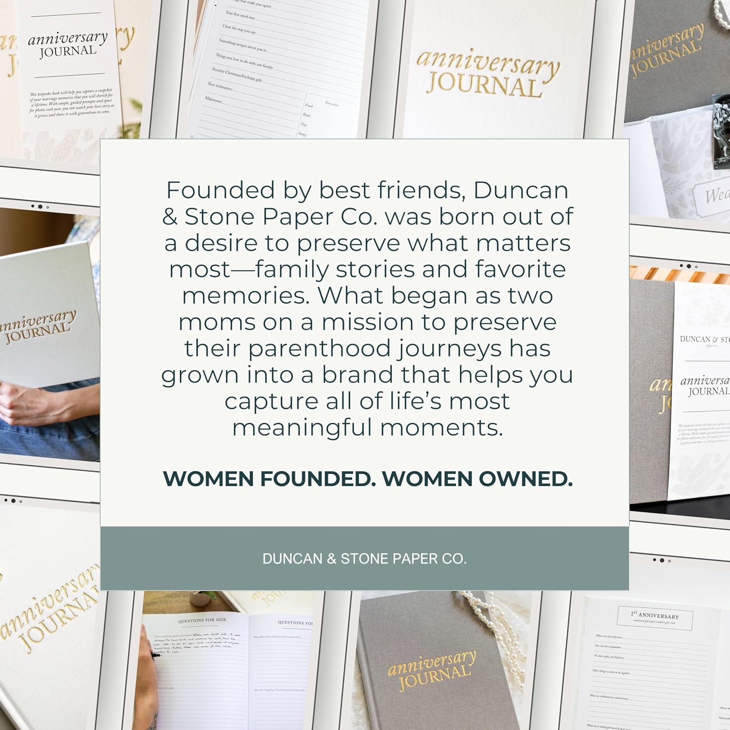 DUNCAN & STONE PAPER CO. Wedding Anniversary Journal – Anniversary Journal for Couple – Wedding Notebook & More – Wedding Memory Book to Capture Moments (Taupe,189 Pages)