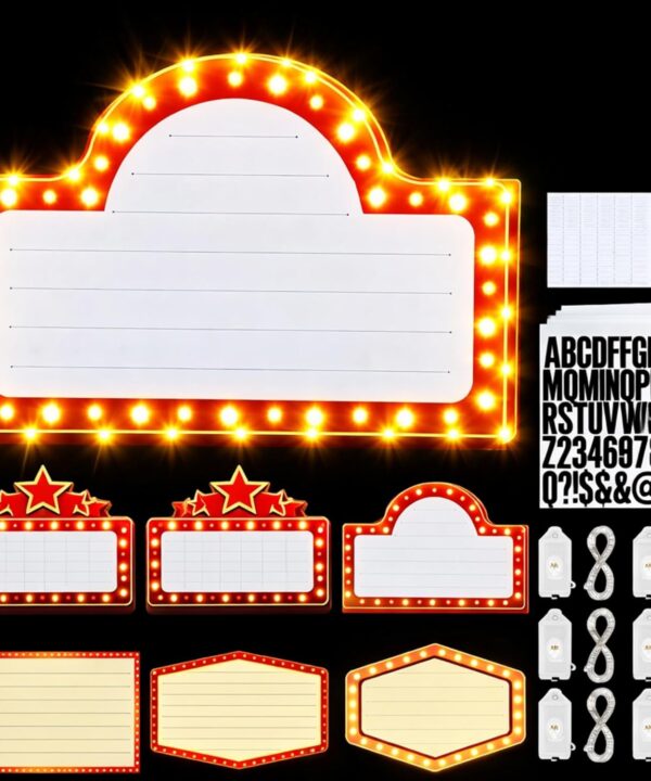 Threan 6 Pack Wedding Bottle Service Signs with Letters Sticker and Lights LED Letter Bottle Presenter Sign Wedding Entrance Props for Bridal Party Nightclub Weddings Parties