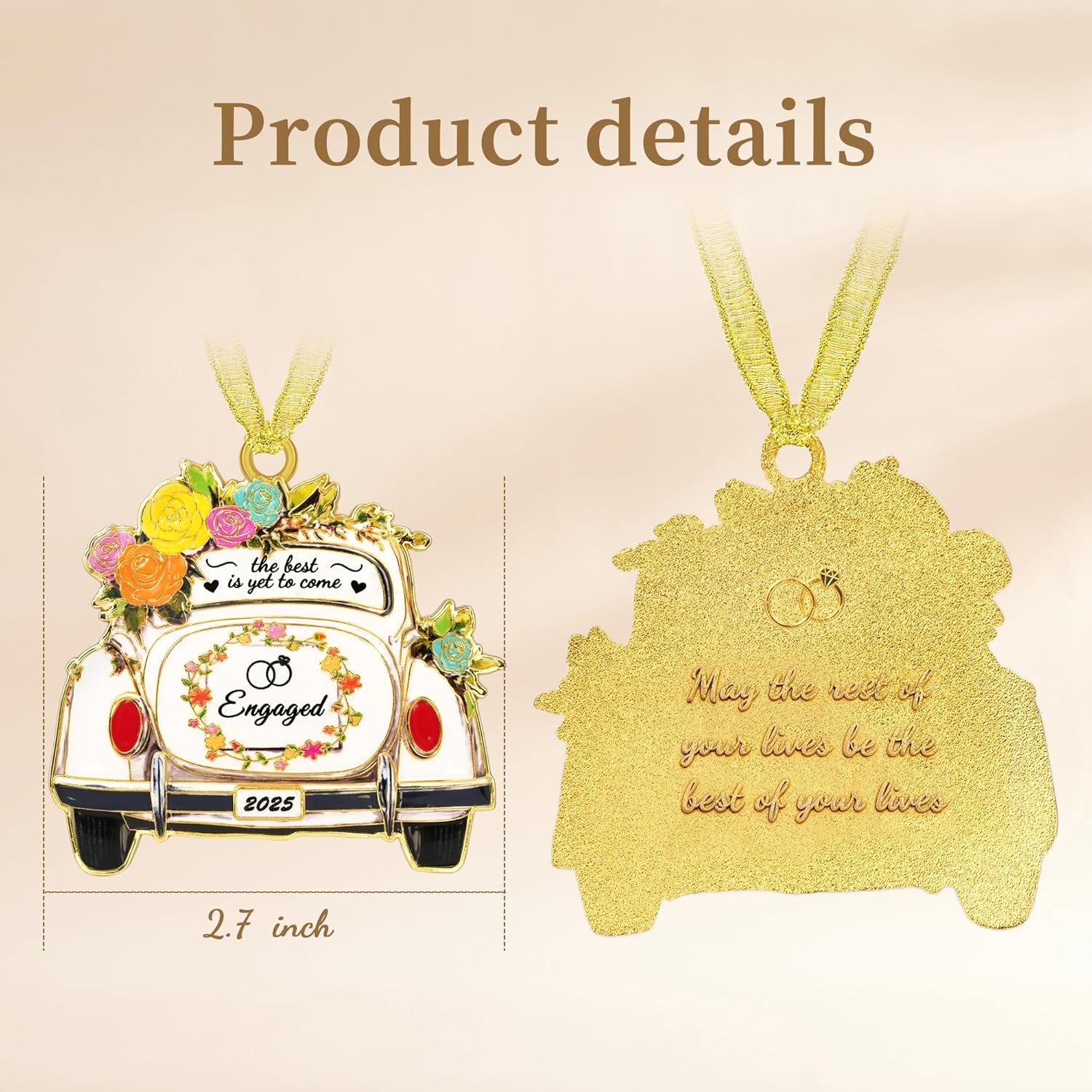 Sereney Engagement Gifts for Couples Engagement Ornament 2025, engagement Gifts for Women Best Gift for Newly Engaged Couple Bride to Be Bridal Shower Gift, Fiance, Friend, Daughter Christmas Ornamnet