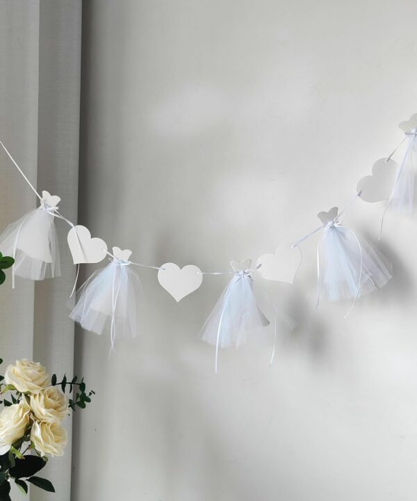 Bridal Shower Banner - Engagement Wedding Dress Banner Core Decorations for The Bride Engagement Party Supplies Bride to Be Chair Banner