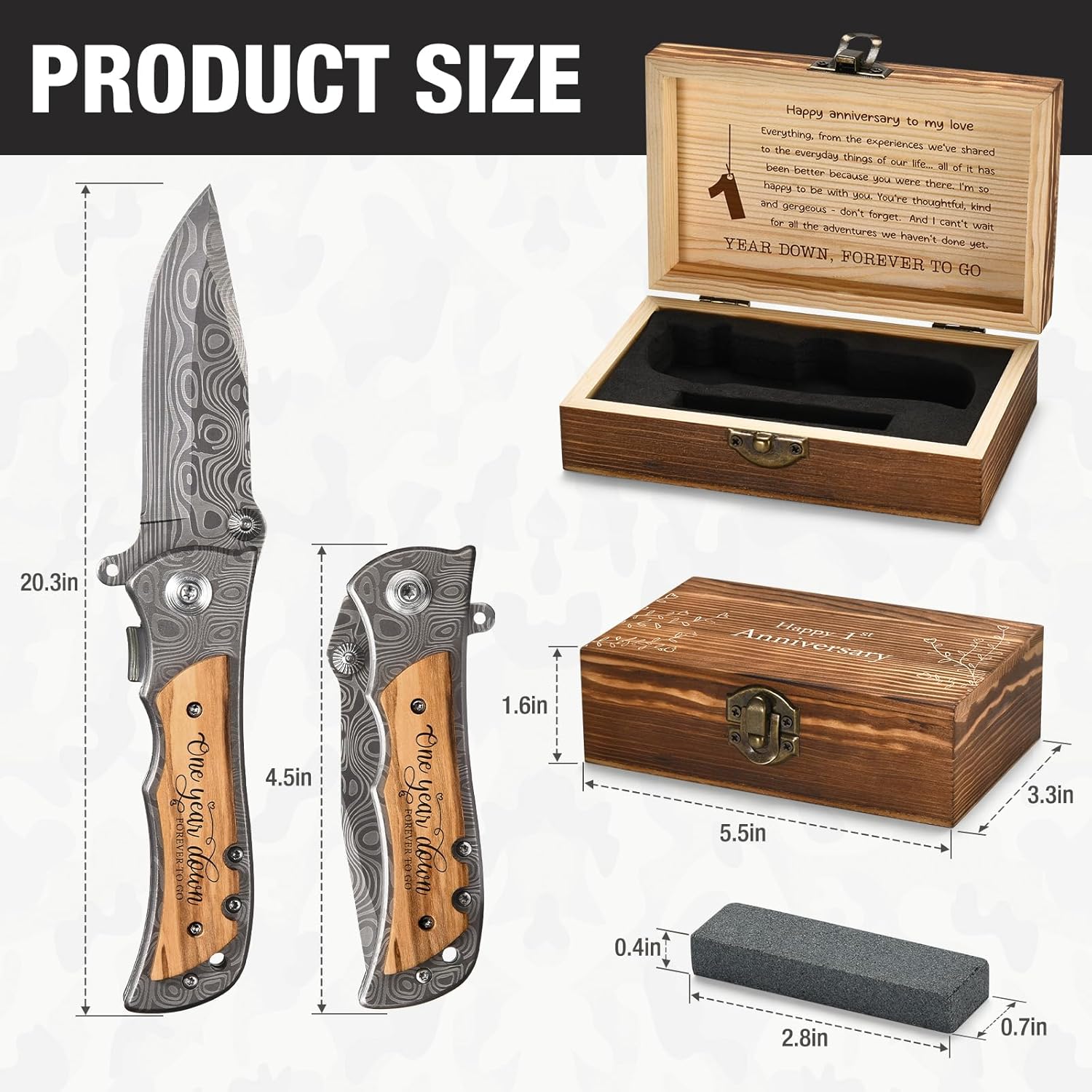 1 Year Paper Anniversary for Him, 1st Gifts Wedding Anniversary Keepsake for Men, First Anniversary Marriage Presents for Husband or Boyfriend