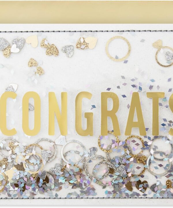 Hallmark Signature Congratulations Engagement Card, Bridal Shower Card, Wedding Card (Congrats Confetti)