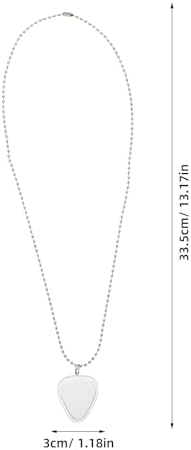 Kisangel Transparent Guitar Pick Holder Necklace with Chain Heart-shaped Pendant for Electric Guitar Bass Ukulele Players Standard Storage Box for Quick Pick Identification and Easy