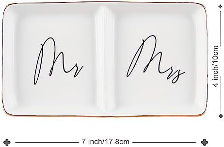 Engagement Ring Dish Future Mr and Mrs Gifts Ring Dish Wedding Ring Holder Jewelry Dish, Bridal Shower Gift for Bride to be Wedding Engagement Gifts for Her/Couples/Newlyweds Women