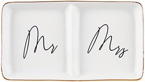 Engagement Ring Dish Future Mr and Mrs Gifts Ring Dish Wedding Ring Holder Jewelry Dish, Bridal Shower Gift for Bride to be Wedding Engagement Gifts for Her/Couples/Newlyweds Women