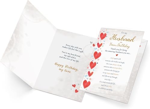 Beixian Funny Birthday Card Gifts for Husband from Wife, Happy Birthday Decorations for Men-8×5.3 Inches, Double-Sided