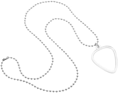 MUELODSIC Transparent Heart-shaped Guitar Pick Necklace with Holder Pendant for Bass Ukulele Players Guitar Plectrum Storage Display Box Stylish Long Necklace for Music Lovers and Guitarists