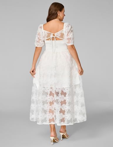 EYWOL Womens Cocktail Formal Guest Dresse 3D Lace Sweetheart Neckline A Line Maxi Dresses