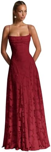 Maxi Floral Bridesmaid Dresses for Women Long A Line Cowl Neck Prom Dress Boho Lace Fomal Evening Gown