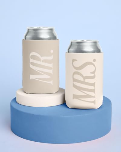 xo, Fetti Mr And Mrs Drink Sleeve Set 2 pack | Bride Drinkware, Bridal Shower, Bachelorette Gift, Engagement Party, Couple Travel, Husband and Wife