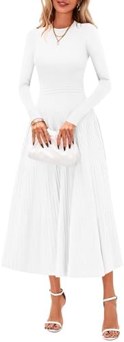 PRETTYGARDEN Womens Sweater Dress 2026 Long Sleeve Elegant Knit A Line Fall Wedding Guest Cocktail Midi Winter Dresses