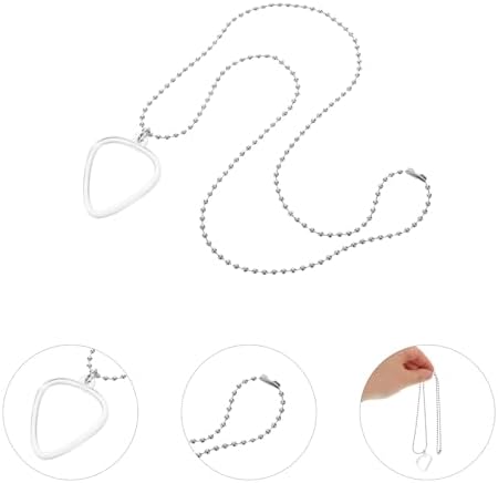 MUELODSIC Transparent Heart-shaped Guitar Pick Necklace with Holder Pendant for Bass Ukulele Players Guitar Plectrum Storage Display Box Stylish Long Necklace for Music Lovers and Guitarists