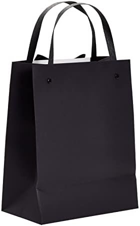 Sparkle and Bash Groomsmen Gift Bags With 3D Tuxedo Design, Satin Bow Tie & Real Buttons – Black, 6 Pack, 8 x 4.5 x 10 In – Wedding & Bachelor Party – Tuxedo Gift Bags for Men