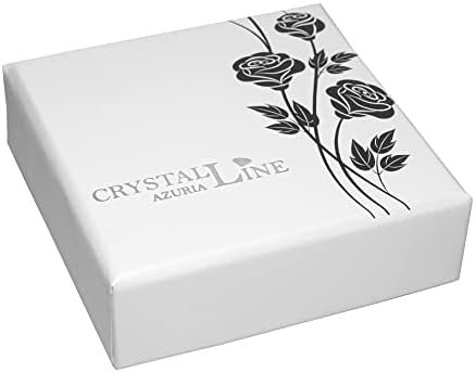 Crystalline Azuria Women 18K Gold Plated White Crystal Roses Flowers Necklace and Earrings Set for Women Wedding Party Bridal Bridesmaid Accessories