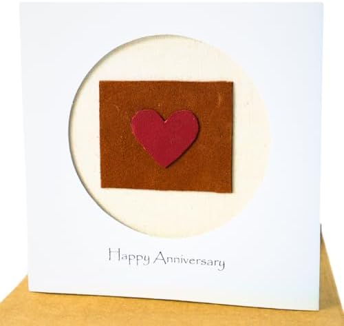 Camellia Bees 3rd Wedding Anniversary Card For Her Him, Third Year Leather Anniversary, 3 years card for Couple, Wife, Husband (03rd)