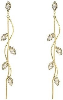 Crystal Wedding Earrings for Bridal Bridesmaid,Bride Drop Earrings Gold Chandelier Dangle Earrings for Women,Cubic Zirconia Rhinestone Dangling Earrings Prom Party Jewelry Gifts