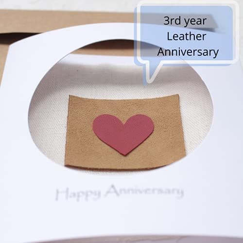 Camellia Bees 3rd Wedding Anniversary Card For Her Him, Third Year Leather Anniversary, 3 years card for Couple, Wife, Husband (03rd)