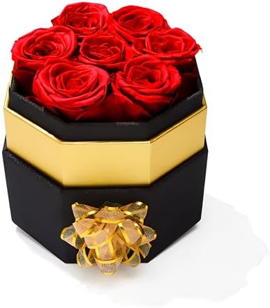 RoseZose Preserved Rose Box Birthday for Women Girlfriend Forever-Rose for Mom Mothers Day Red Rose