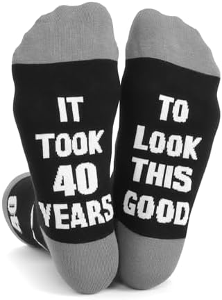 Bibalabili 40th 50th 60th Birthday Gifts for himMen 40th 50th 60th Birthday Decorations, Funny Black Crew Cotton Socks