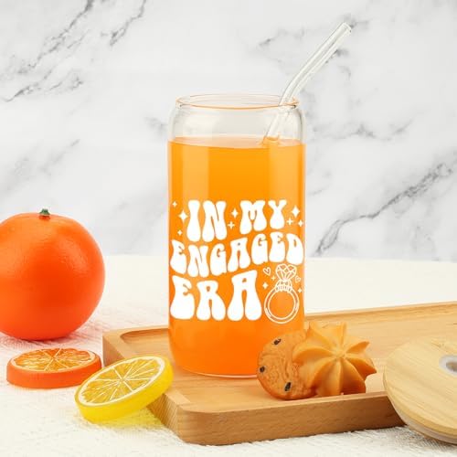 Engagement Gifts, In My Engaged Era Glass Cup, Future Bride Gift Ideas, Bridal Shower Gift for Her, Wedding Gifts for Best Friend – Newbride, Fiance Present – Bride to Be Tumbler – Present for Her