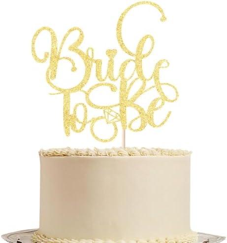 Gtseryeio Bride to Be Cake Topper,golden Glitter Ring Cake Decoration Wedding Bridal Shower Theme Party Cake Decoration Supplies
