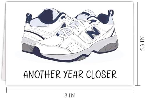 COLINHELIN Funny Dad Shoes Birthday Card Gift for Daddy Husband Grandpa Uncle, Celebrate 30th, 40th, 50th 60th Birthday for Him, Perfect for Old Men Aging Gracefully.