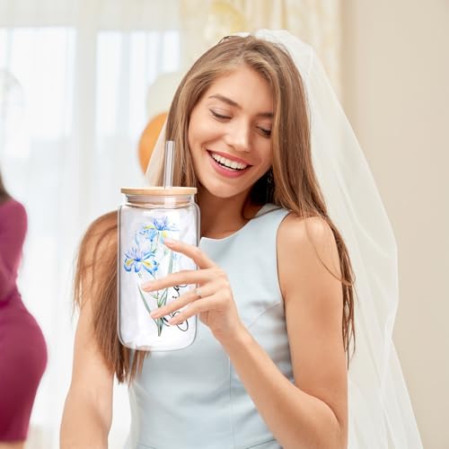 pengtai Bridal Shower Gifts for Bride To Be,Bachelorette Gifts Wedding Engagement Gift for Bride,Ocean-Blue Bridal Tote Bag Glass Cup Gift