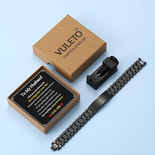 Valentines Gifts for Him Men Husband Boyfriend Son, Stainless Steel American Flag Watch Link Bracelet Unique Birthday Anniversary Jewelry Gifts for Men