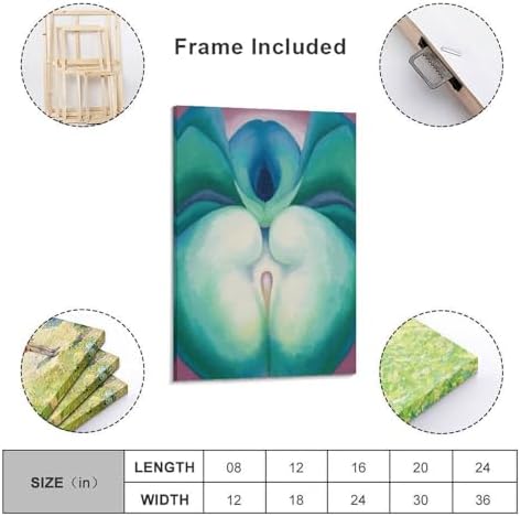 Georgia OKeeffe PrintsSeries I White & Blue Flower Shapes Canvas Art Poster Gifts Canvas Painting Poster Wall Art Decorative Picture Prints Modern Decor Framed-unframed 08x12inch(20x30cm)